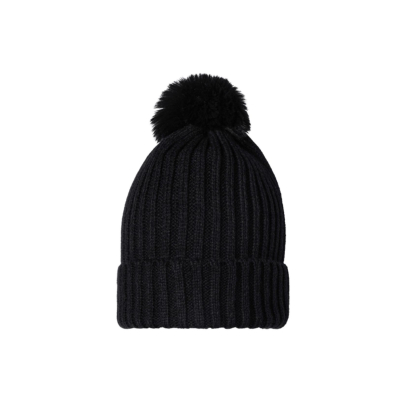 Muts met pom zwart
