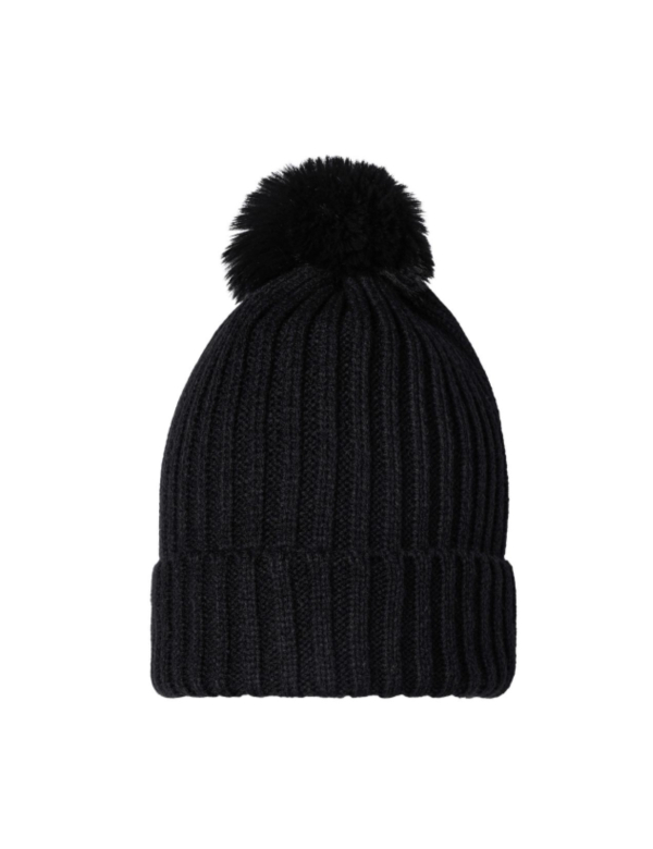 Muts met pom zwart
