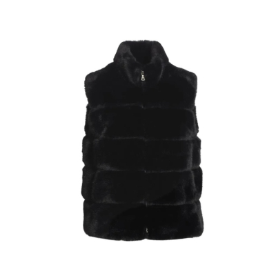 Faux fur gilet zwart